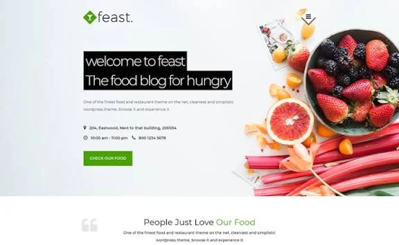 Feast food and editorial website